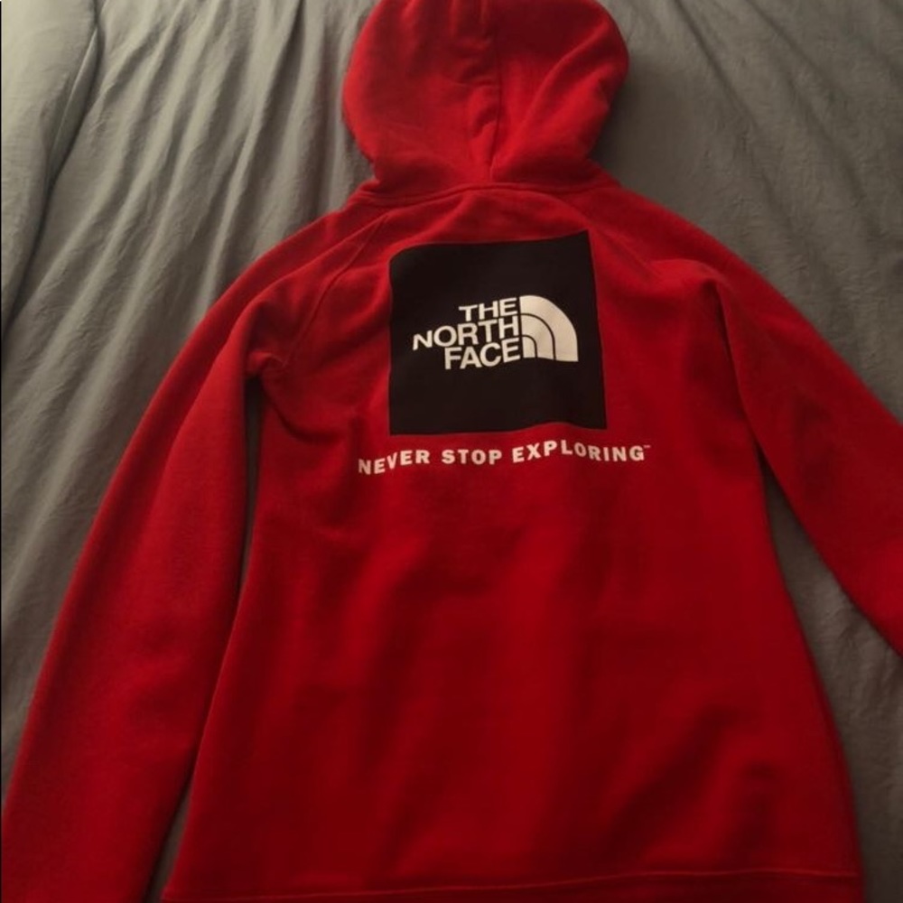Red NorthFace hoodie